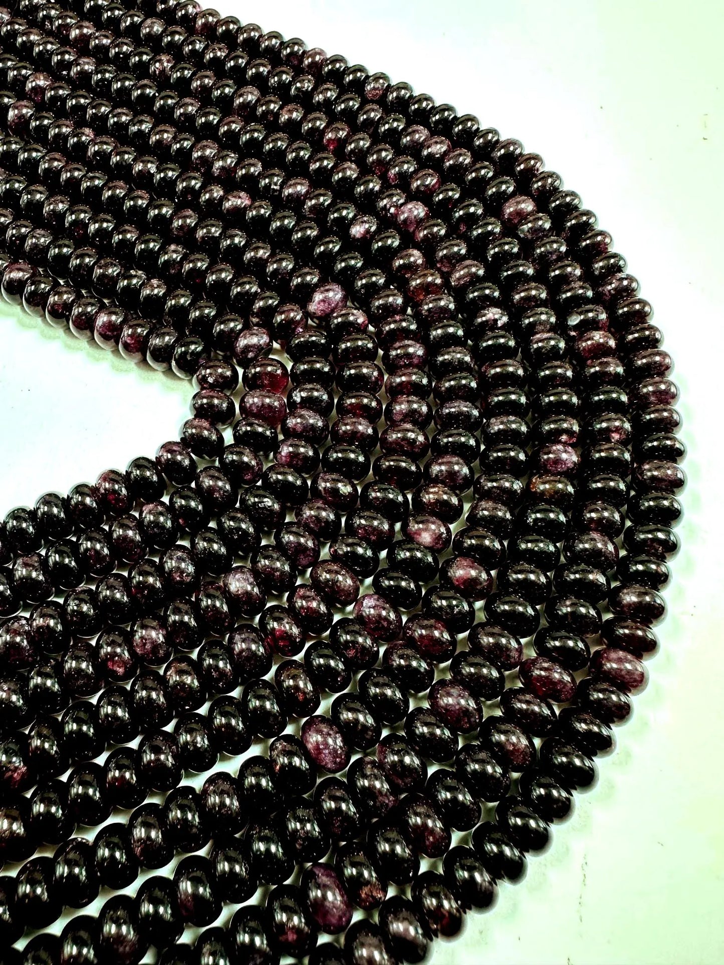 Beautiful 100% Natural Dark Purple Jade Smooth Rondelle Shaped Gemstone Beads 5x8mm, Stunning Dark Purple Shade, Great Quality 15.5"
