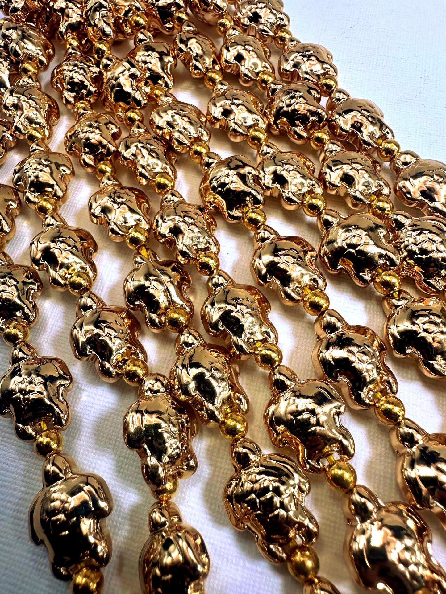 Beautiful Gold Plated Turtle Shape Beads 18x14mm, Great Quality Half Strand 7.5"