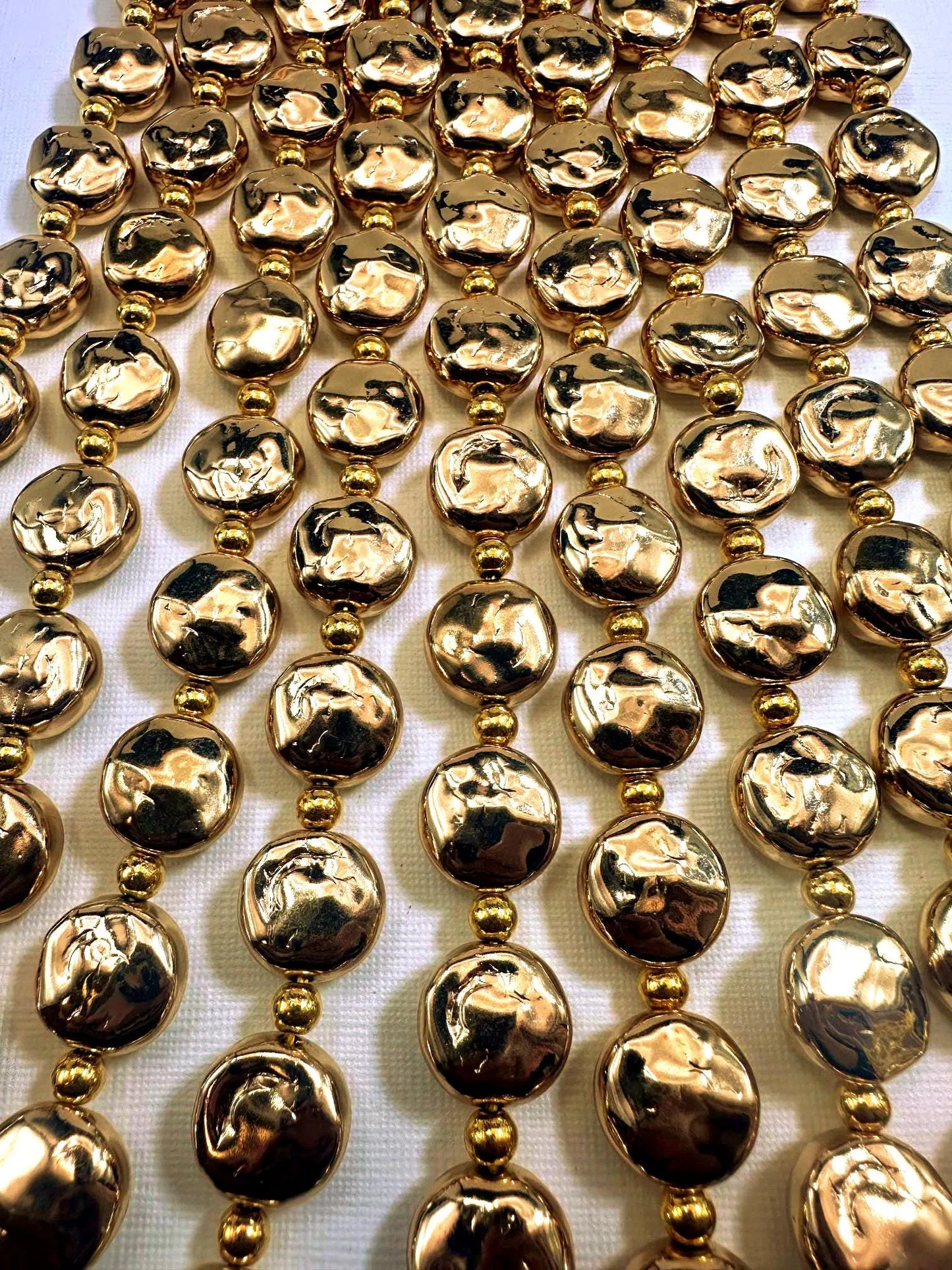Beautiful Gold Plated Round Shape Beads &nbsp;14x14mm, Great Quality Half Strand 7.5"