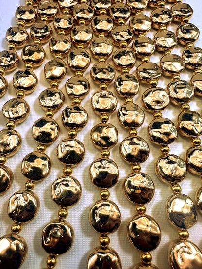 Beautiful Gold Plated Round Shape Beads &nbsp;14x14mm, Great Quality Half Strand 7.5"