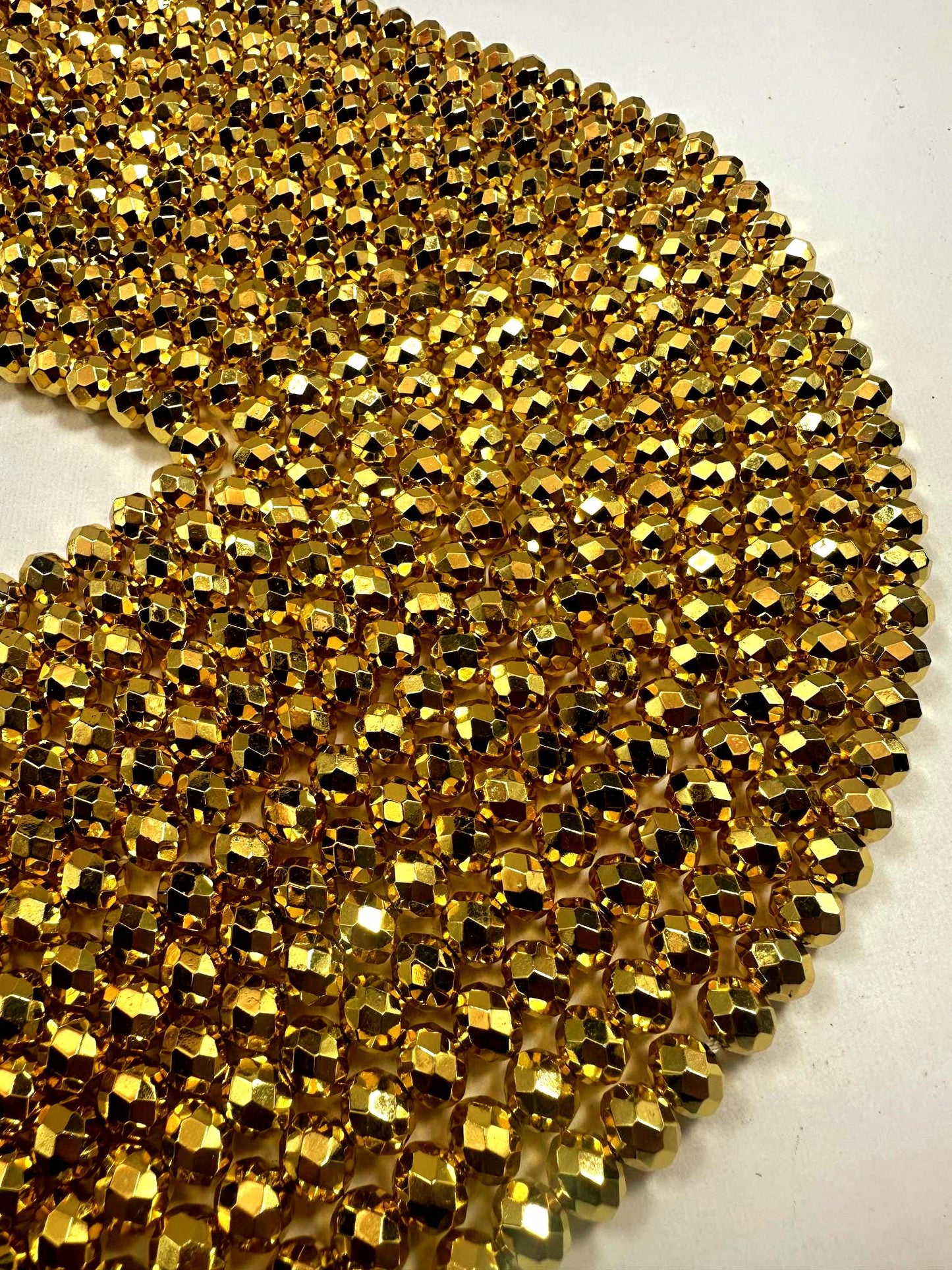 Natural Gold Pyrite Faceted Rondelle Shape Gemstone Beads. Beautiful Gold Color, 6x4mm-7x8mm, Great Quality 15.5"