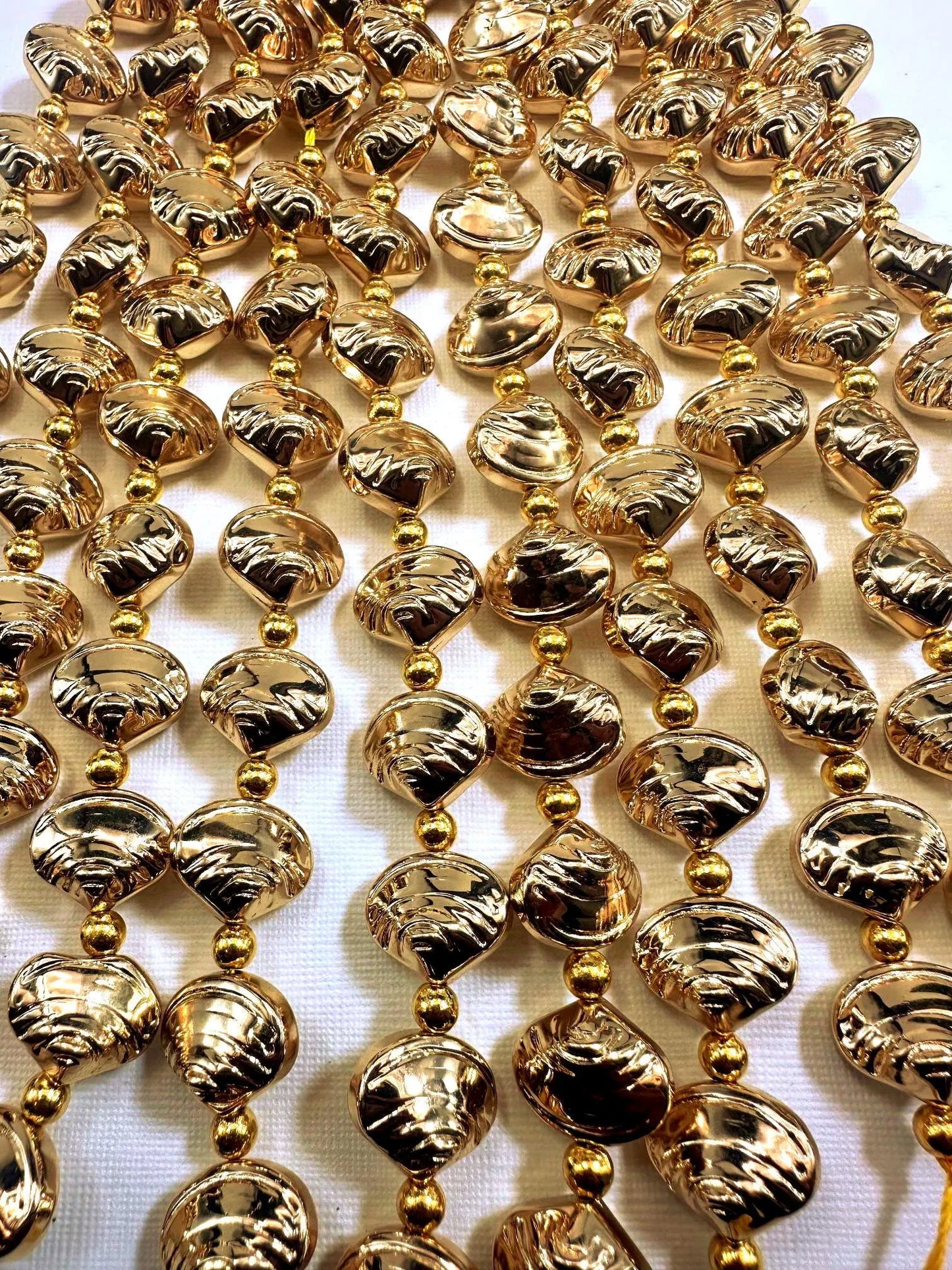Beautiful Gold Plated Seashell Shaped Beads 12x14mm, Great Quality Half Strand 7.5"