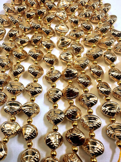 Beautiful Gold Plated Seashell Shaped Beads 12x14mm, Great Quality Half Strand 7.5"