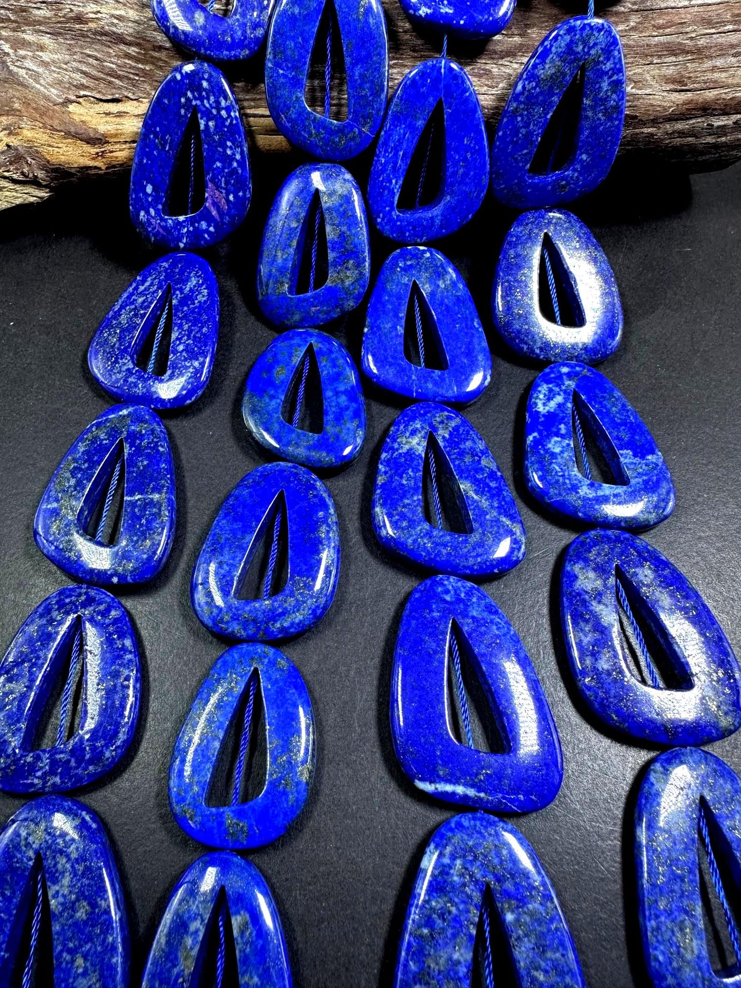 100% Natural Lapis Lazuli Teardrop Shape Gemstone Bead. 30x24mm-46x32mm, Gorgeous Natural Blue Color, Excellent Quality, Full strand 15.5”