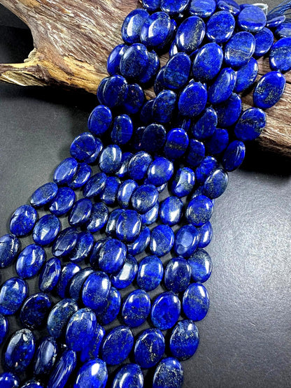 100% Natural Lapis Lazuli Oval Shape Gemstone Bead. 20x16mm, Beautiful Natural Blue Color, Excellent Quality, Full strand 15.5”
