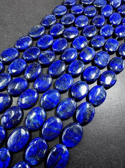 100% Natural Lapis Lazuli Oval Shape Gemstone Bead. 20x16mm, Beautiful Natural Blue Color, Excellent Quality, Full strand 15.5”