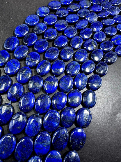 100% Natural Lapis Lazuli Oval Shape Gemstone Bead. 20x16mm, Beautiful Natural Blue Color, Excellent Quality, Full strand 15.5”