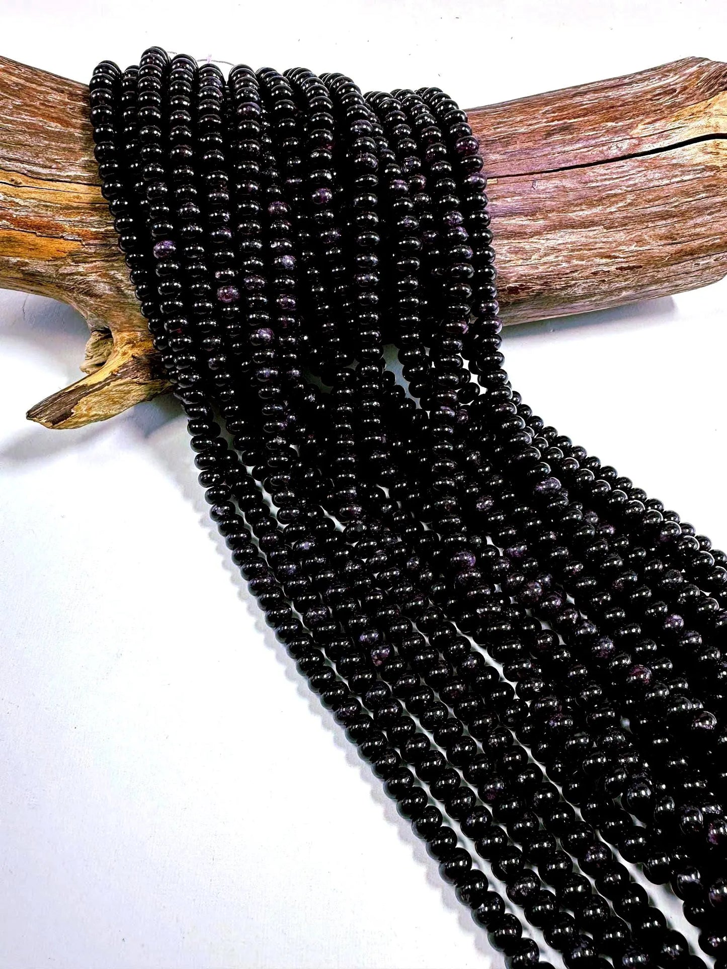 Beautiful 100% Natural Dark Purple Jade Smooth Rondelle Shaped Gemstone Beads 5x8mm, Stunning Dark Purple Shade, Great Quality 15.5"