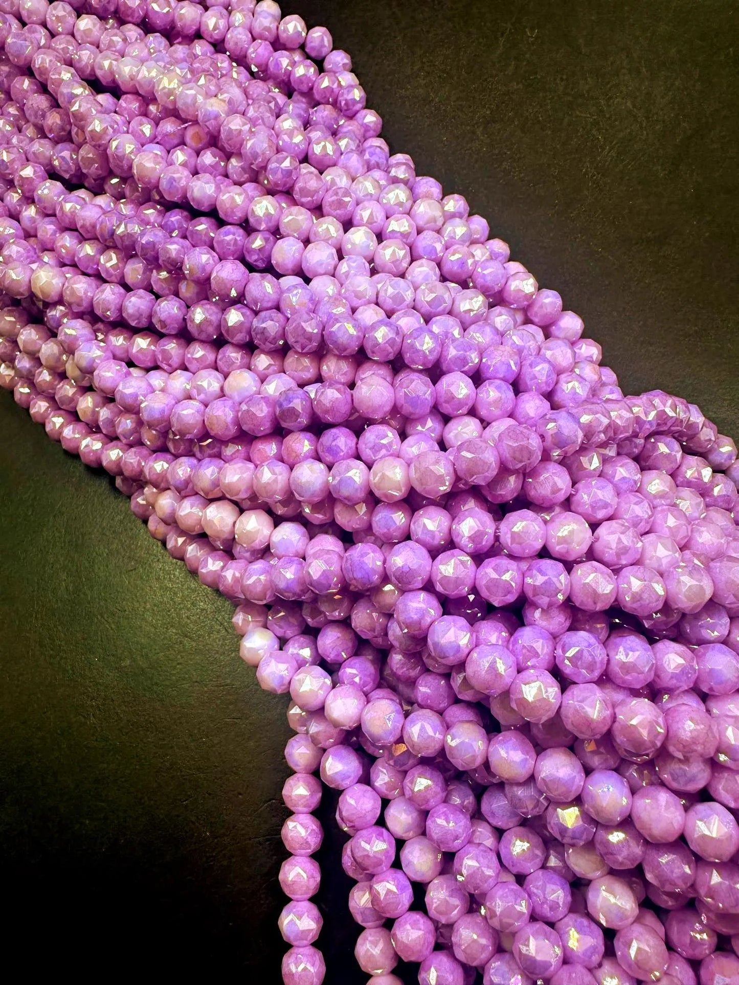 Beautiful Orchid Purple Faceted Round Chinese Crystal Glass Beads. 8mm, Gorgeous Purple Color, Great Quality Full Strand 15.5"