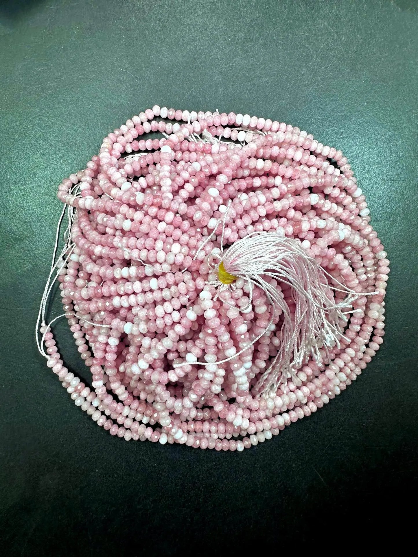 100% AAA Natural Pink Opal Faceted Rondelle Shape Gemstone Beads. 4x3mm, Stunning Pink Color Excellent Quality Full Strand 15.5"