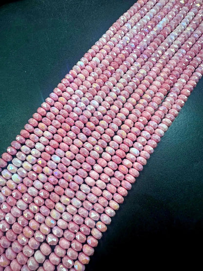Beautiful Blush Pink Faceted Rondelle Chinese Crystal Glass Beads. 5x8mm, Blush Pink Color, Great Quality Full Strand 15.5"