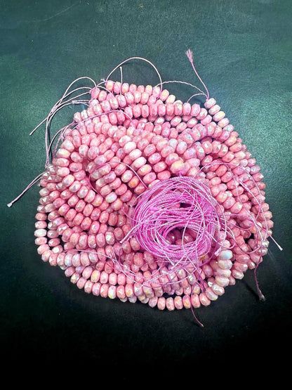 Beautiful Blush Pink Faceted Rondelle Chinese Crystal Glass Beads. 5x8mm, Blush Pink Color, Great Quality Full Strand 15.5"