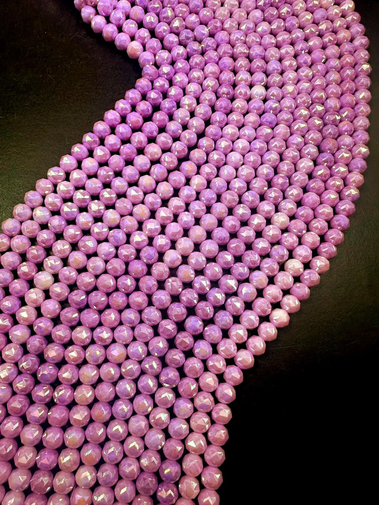 Beautiful Orchid Purple Faceted Round Chinese Crystal Glass Beads. 8mm, Gorgeous Purple Color, Great Quality Full Strand 15.5"