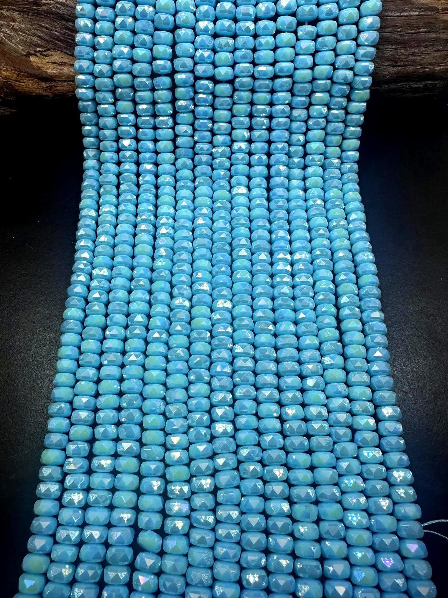 Beautiful Sky Blue Faceted Rondelle Chinese Crystal Glass Beads. 5x8mm, Gorgeous Blue Color, Great Quality Full Strand 15.5"