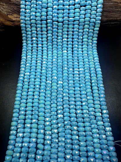 Beautiful Sky Blue Faceted Rondelle Chinese Crystal Glass Beads. 5x8mm, Gorgeous Blue Color, Great Quality Full Strand 15.5"