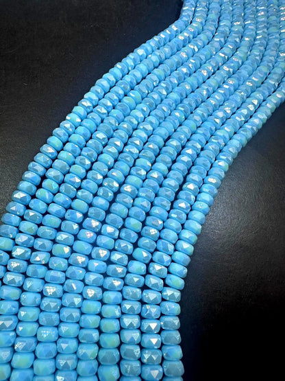 Beautiful Sky Blue Faceted Rondelle Chinese Crystal Glass Beads. 5x8mm, Gorgeous Blue Color, Great Quality Full Strand 15.5"