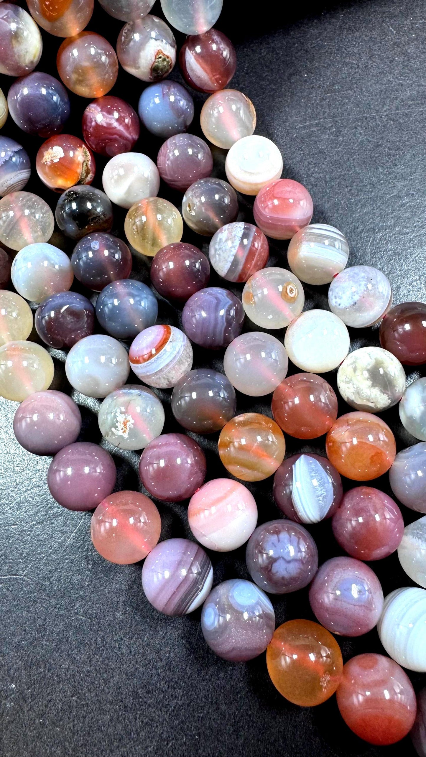 AAA Natural Botswana gemstone bead . Smooth round bead. Gorgeous Natural color. Not treated ! Excellent quality ! Full strand 15.5”