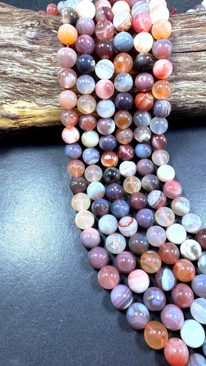 AAA Natural Botswana gemstone bead . Smooth round bead. Gorgeous Natural color. Not treated ! Excellent quality ! Full strand 15.5”