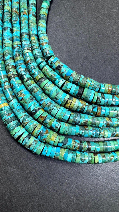 100% Natural Turquoise bead. Graduated. Beautiful Natural blue turquoise color.. Not treated ! Excellent quality . Full strand 15.5”