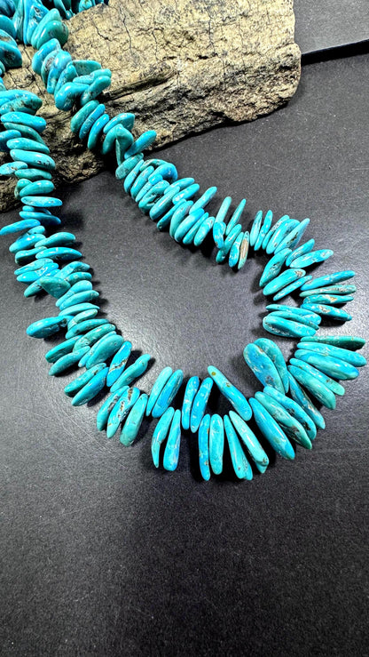 100% Natural turquoise gemstone bead. Teardrop shape. Natural blue turquoise color. Excellent quality . Full strand 15.5”