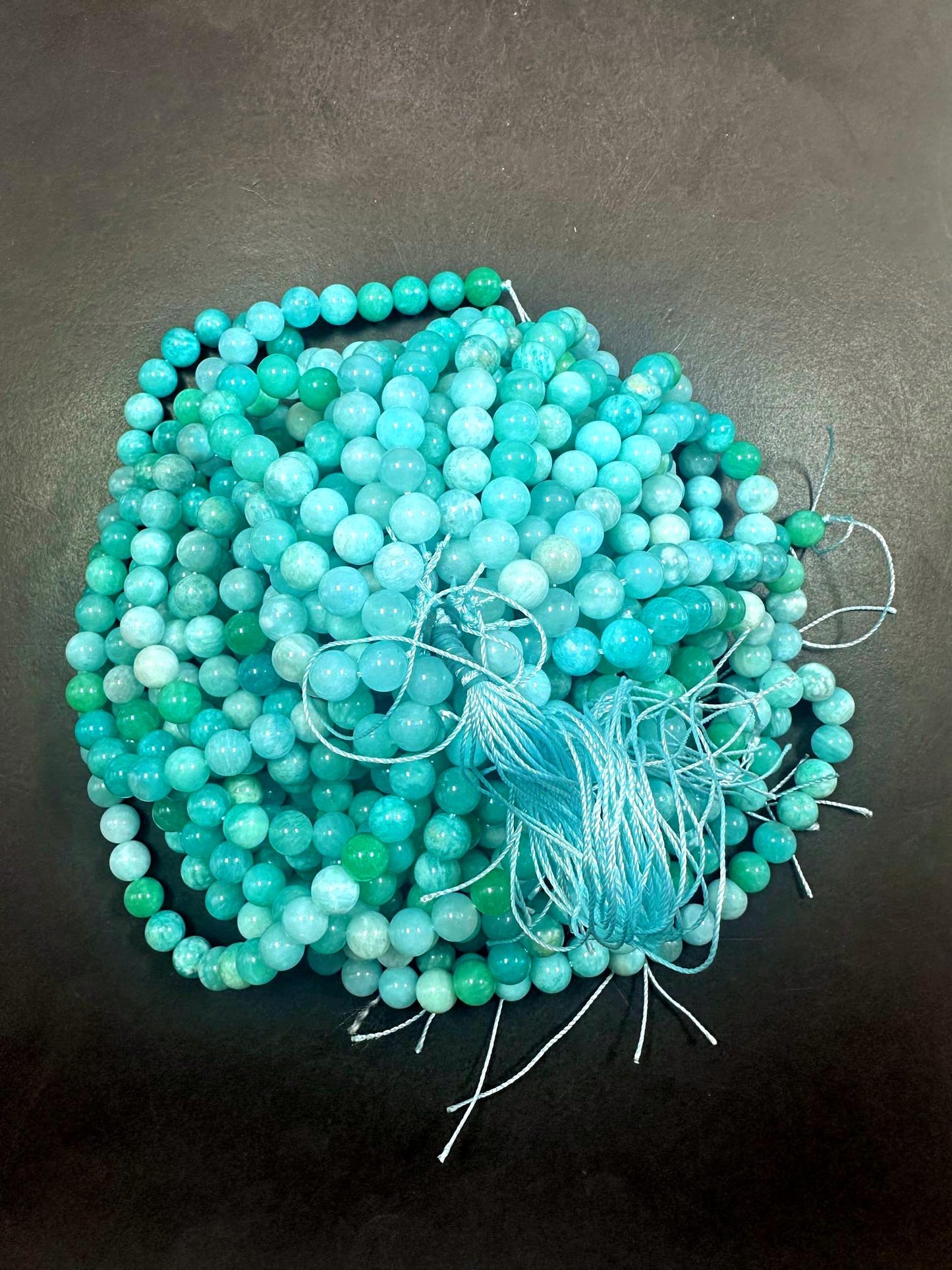 100% AAA Natural Blue Green Amazonite Round Shape Gemstone Beads. 6mm, 8mm, 10mm Blue Green Color Excellent Quality Full Strand 15.5"