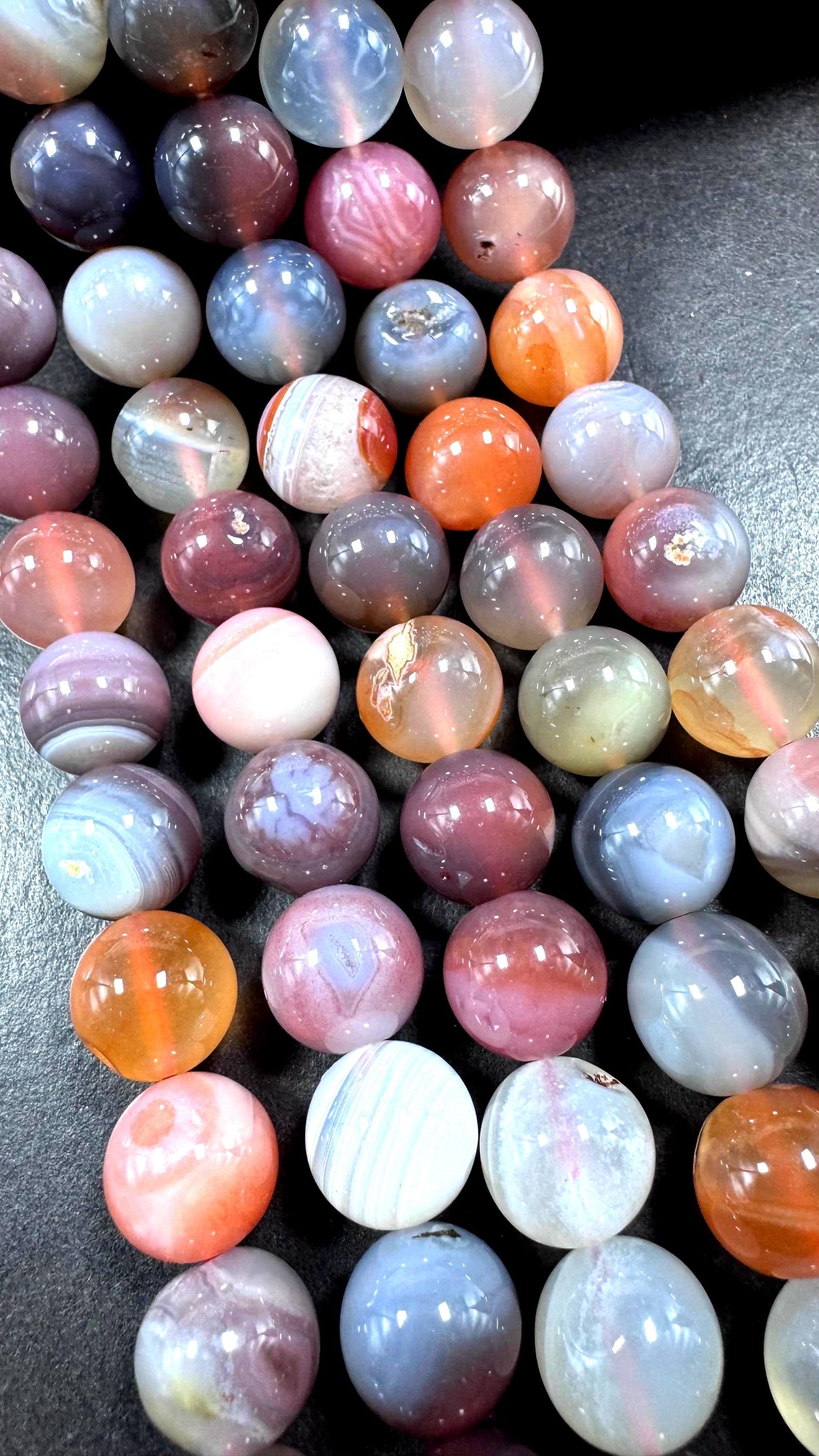AAA Natural Botswana gemstone bead . Smooth round bead. Gorgeous Natural color. Not treated ! Excellent quality ! Full strand 15.5”