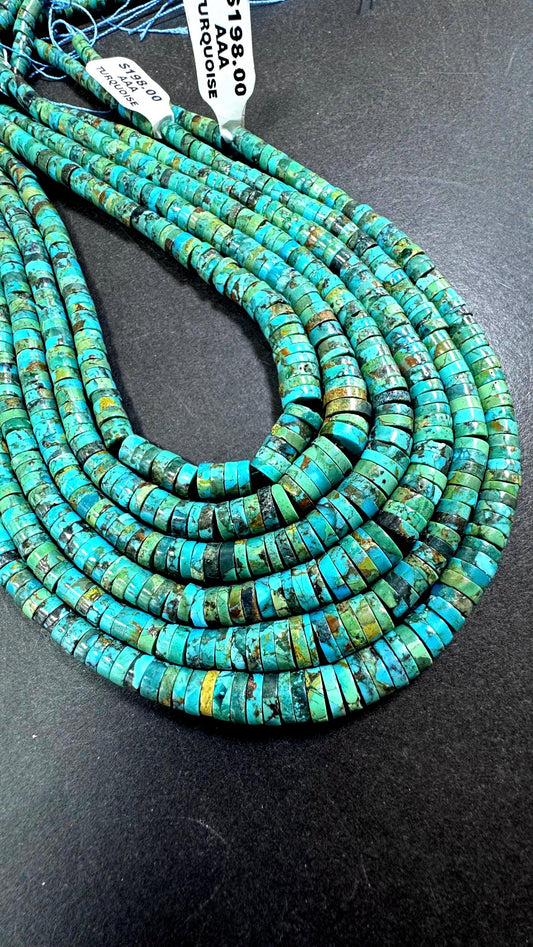 100% Natural Turquoise bead. Graduated. Beautiful Natural blue turquoise color.. Not treated ! Excellent quality . Full strand 15.5”