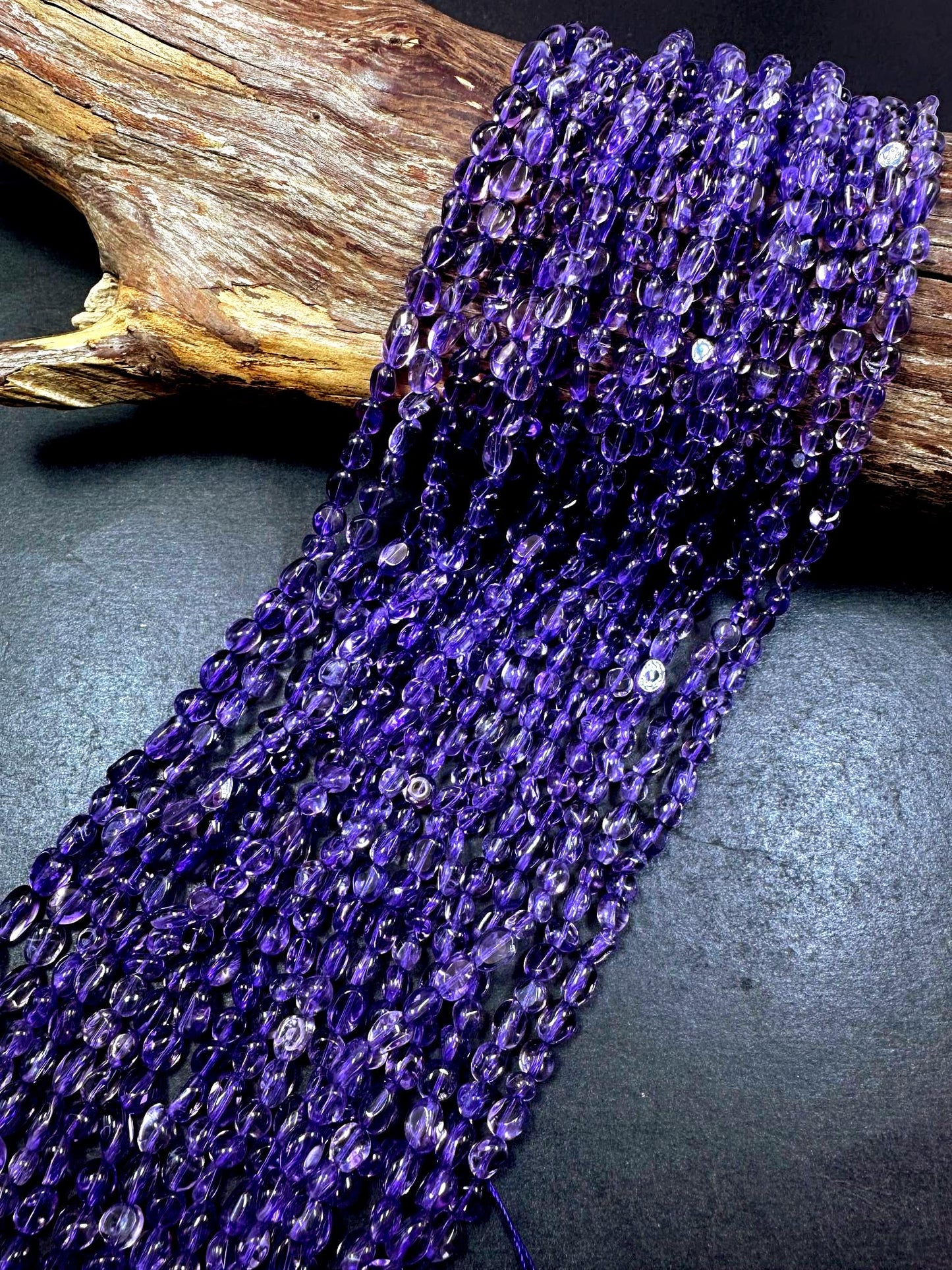 100% AAA Natural Nugget Shape Amethyst Gemstone Beads. 5mm-6mm, Beautiful Purple Color, Great Quality 15.5"