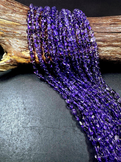 100% AAA Natural Nugget Shape Amethyst Gemstone Beads. 5mm-6mm, Beautiful Purple Color, Great Quality 15.5"