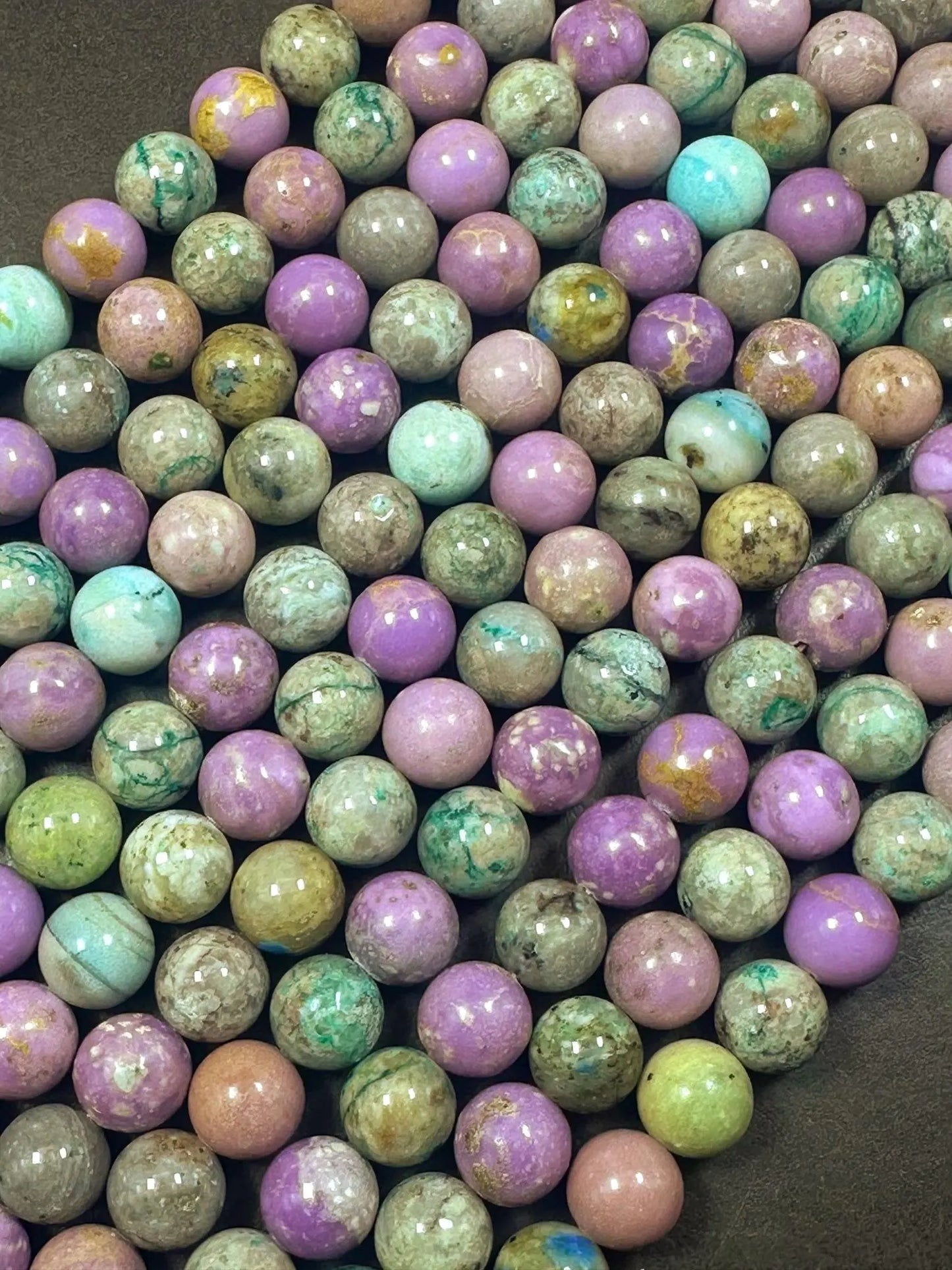 100% Natural Multicolor Phosphosiderite Smooth Round Shape Gemstone Beads, Great Quality 15.5"