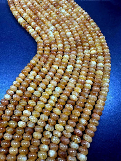 Beautiful Brown Orange Jade Gemstone Bead 5x8mm Smooth Rondelle Beads, Gorgeous Brown Orange Color Jade Gemstone Beads Full Strand 15.5"