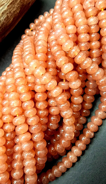 Orange Jade Gemstone Bead Rondelle Shape Bead, Beautiful Orange Color Jade Gemstone Bead, Great Quality Bead Full Strand 15.5