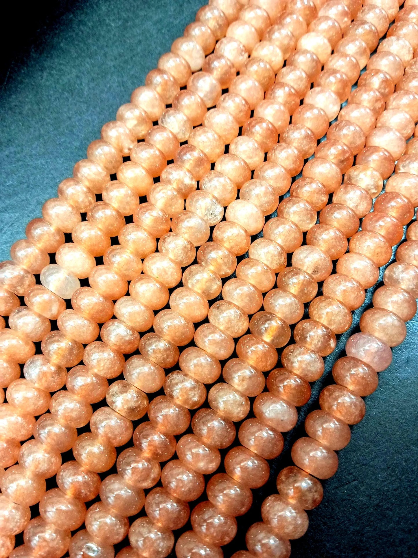 Orange Jade Gemstone Bead Rondelle Shape Bead, Beautiful Orange Color Jade Gemstone Bead, Great Quality Bead Full Strand 15.5