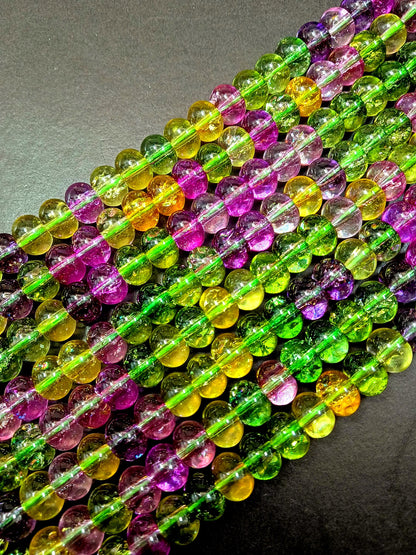 Gorgeous Multicolor Smooth Crystal Rondelle Glass Beads, Full 15.5-inch Strand.