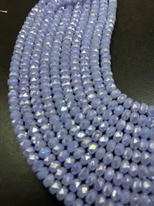 Pastel Lavender Chinese crystal glass bead faceted 5x8mm round bead. Great quality glass