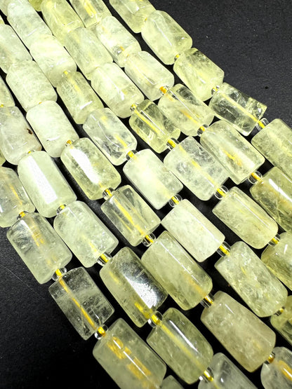 AAA Natural lemon quartz gemstone bead. 8x12mm tube shape .beautiful Natural color. Excellent quality . full strand 15.5