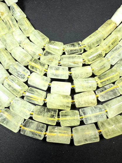 AAA Natural lemon quartz gemstone bead. 8x12mm tube shape .beautiful Natural color. Excellent quality . full strand 15.5