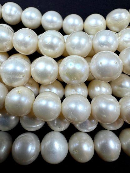 100% Natural fresh water pearls beads. natural white color round beads . excellent quality . full strand.