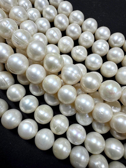 100% Natural fresh water pearls beads. natural white color round beads . excellent quality . full strand.