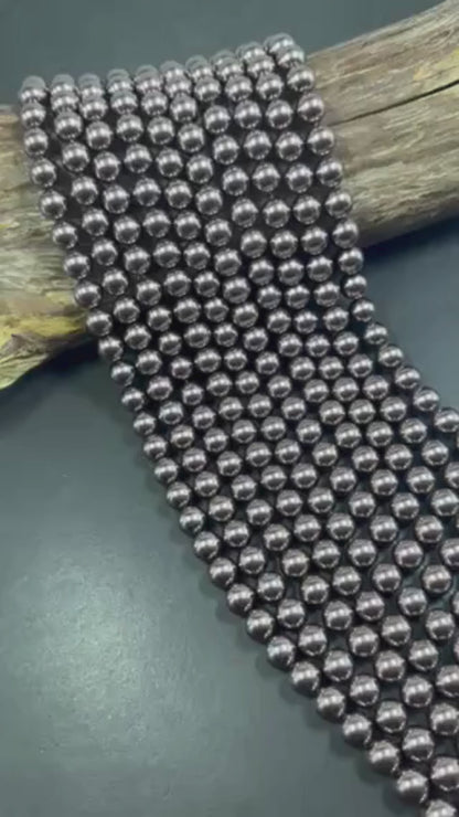 Gorgeous Chinese Dark Bronze Swarovski Pearl Crystal Beads, 4mm 6mm 8mm 10mm 12mm Round Shape Bead. Beautiful Bronze Quality 15.5"