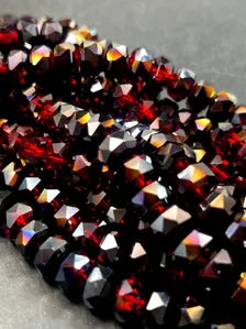 Dark Red Beautiful Chinese crystal faceted Rondelle shape, great quality. 10x6mm Full strand!