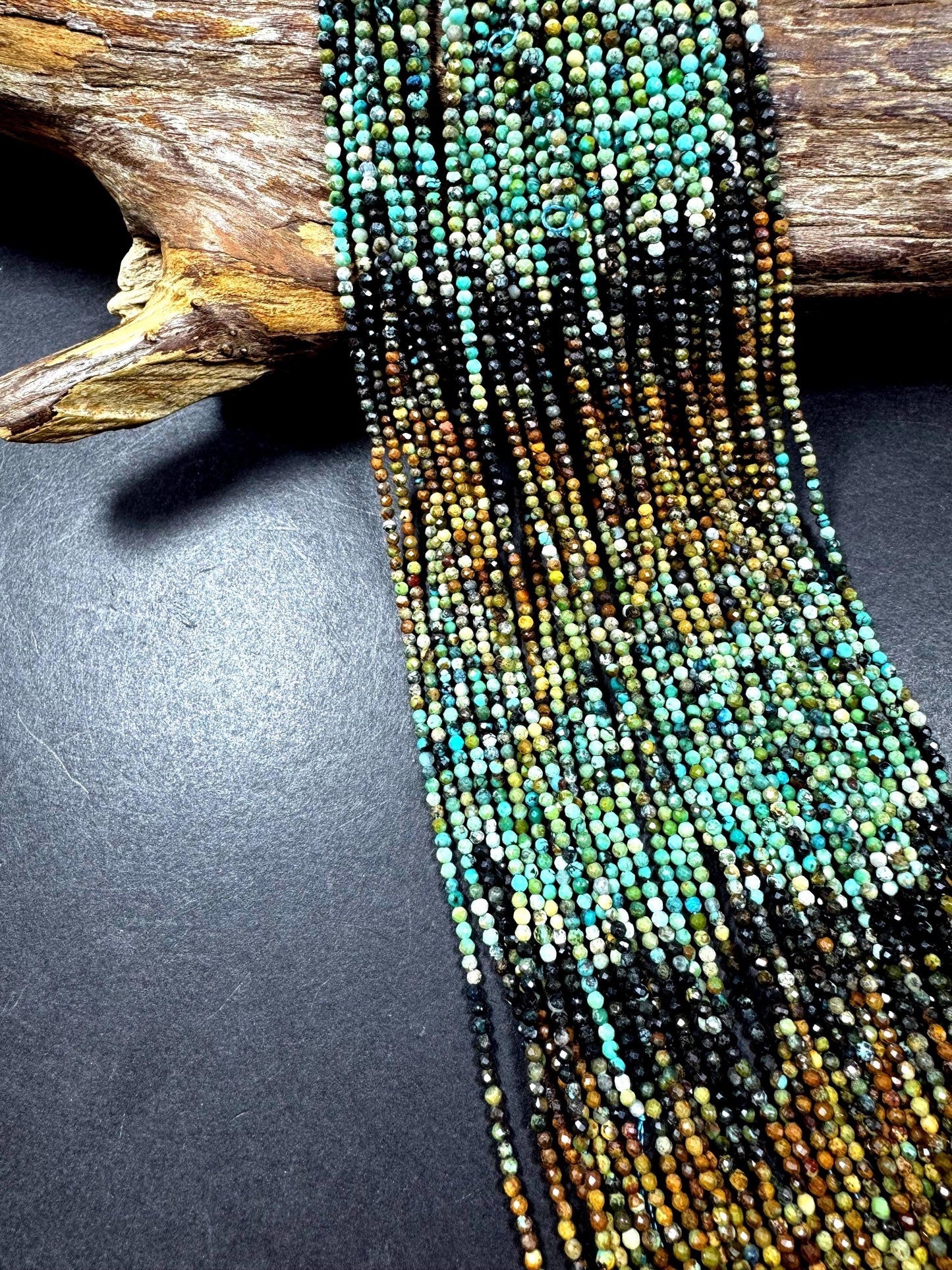 100% Natural turquoise gemstone bead. faceted round shape . natural blue brown color. Excellent quality ! full strand 15.5