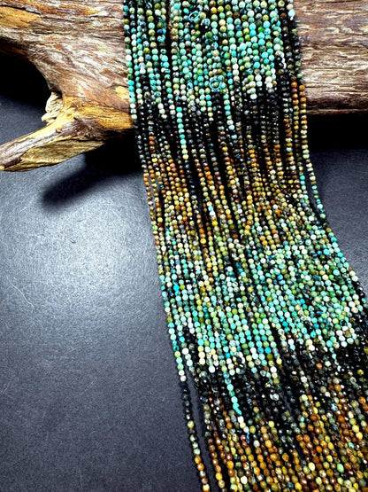 100% Natural turquoise gemstone bead. faceted round shape . natural blue brown color. Excellent quality ! full strand 15.5