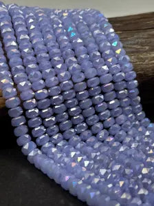 Pastel Lavender Chinese crystal glass bead faceted 5x8mm round bead. Great quality glass