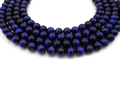 Natural Blue Tiger Eye Gemstone Bead 4mm 6mm 8mm 10mm 12mm Round Beads, Beautiful Blue Color Tiger Eye Gemstone Bead