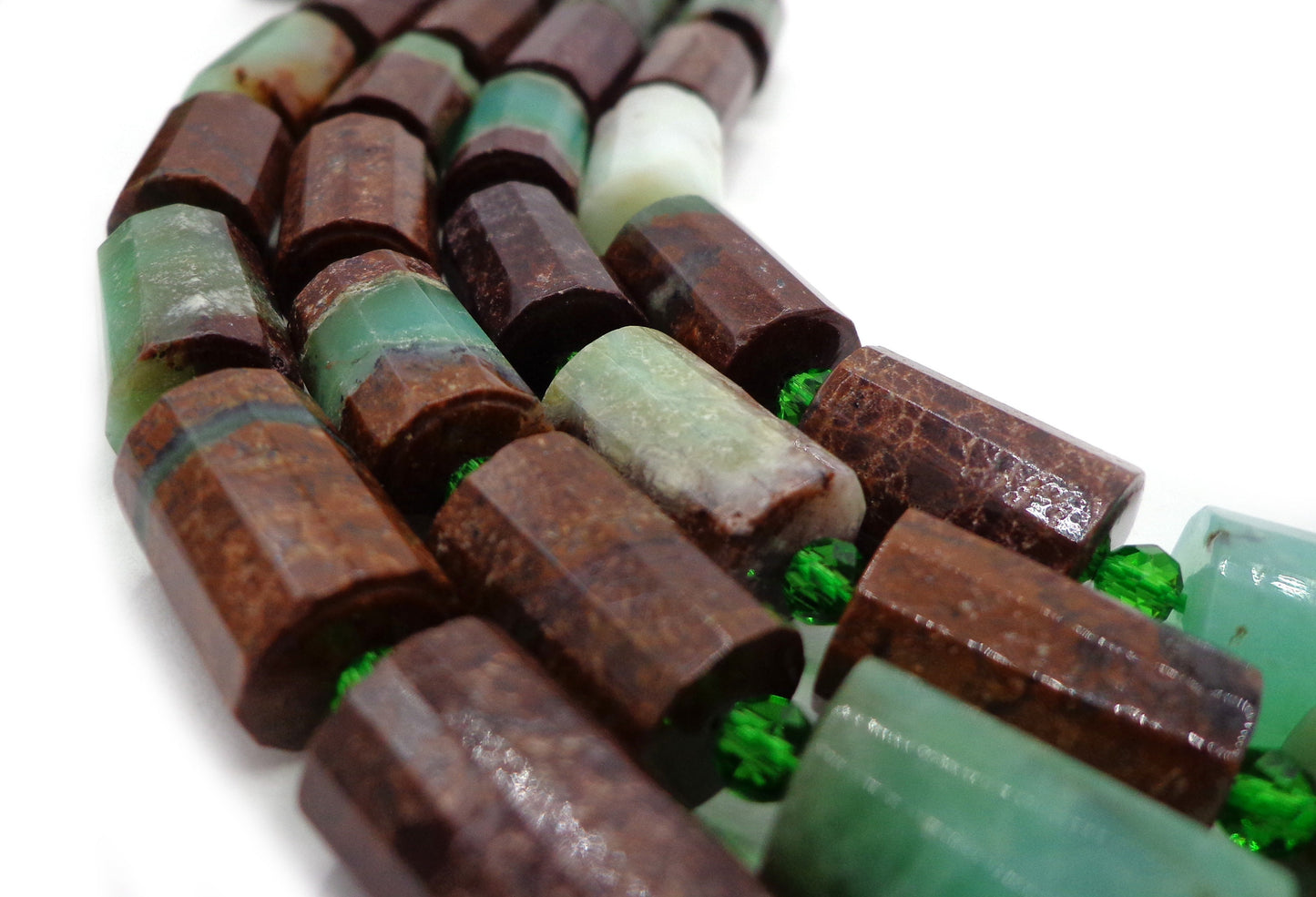 NATURAL Gemstone Chrysoprase, 15x10mm Cylinder, Full Strand 16" Great for JEWELRY making! Not treated in anyway! AAA Quality!