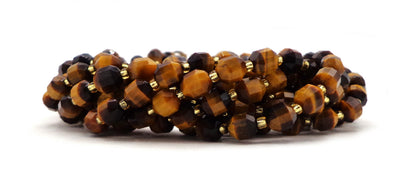 AAA+ Quality NATURAL Gemstone Tiger Eye 8mm Helix Cut Great for JEWELRY making! Not treated in anyway! Full Strand 16"