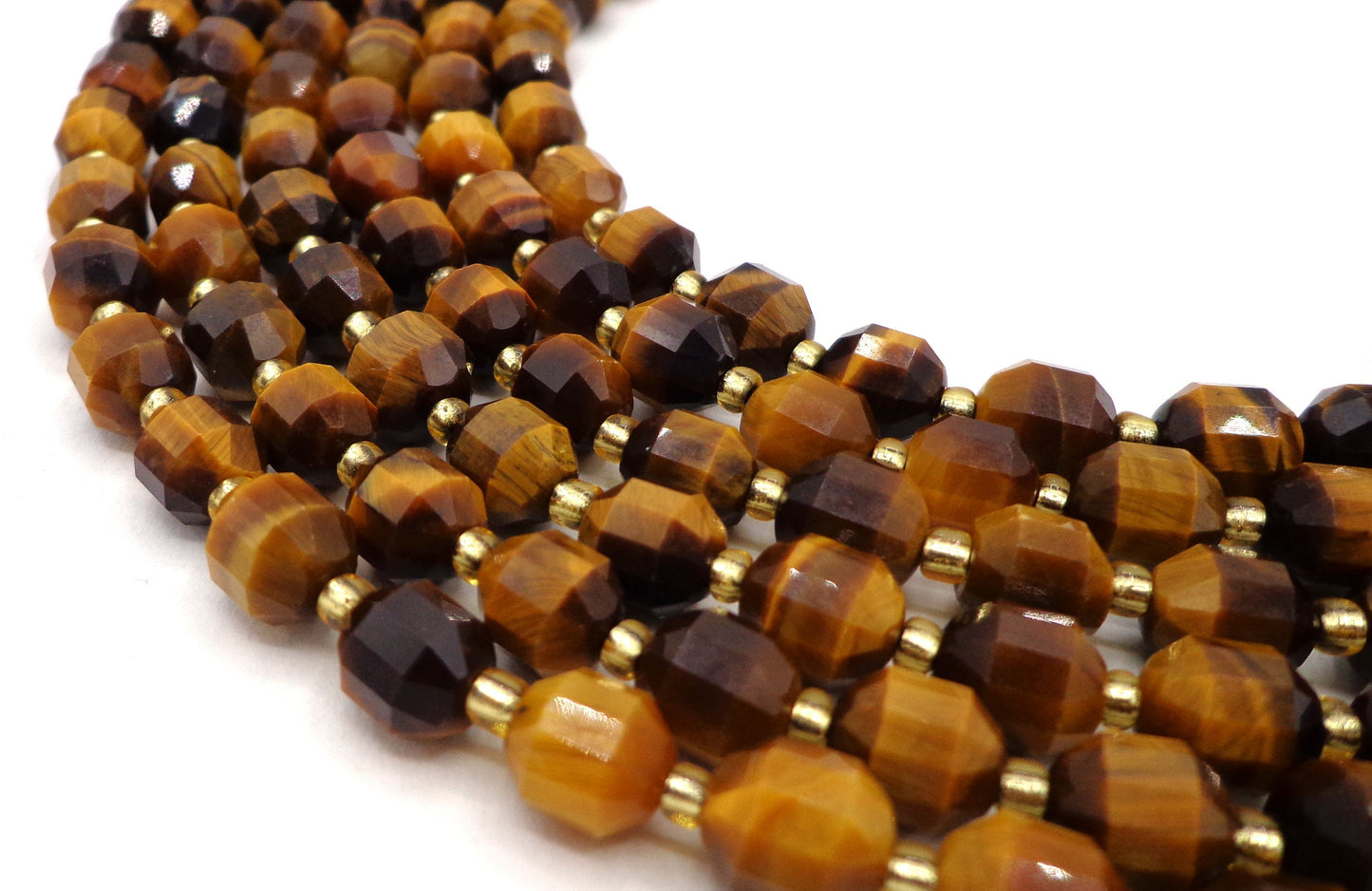 AAA+ Quality NATURAL Gemstone Tiger Eye 8mm Helix Cut Great for JEWELRY making! Not treated in anyway! Full Strand 16"