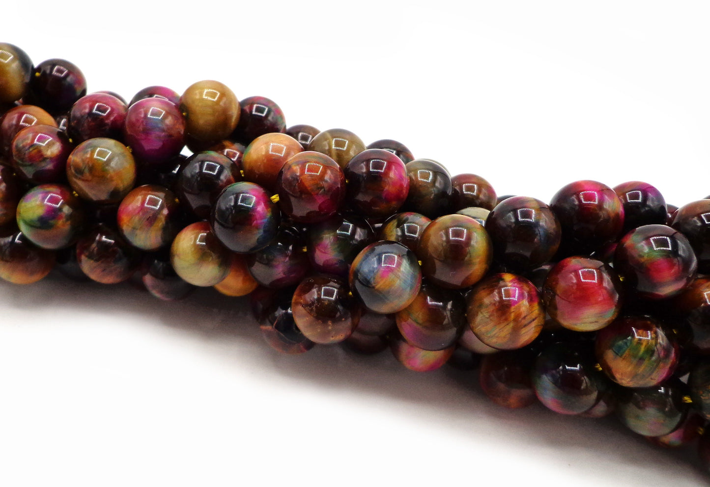 AAA Natural Gemstone Bead Multicolor Tiger Eye Bead 6mm 8mm 10mm 12mm Round Beads Full Strand 15.5"