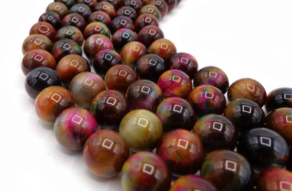 AAA Natural Gemstone Bead Multicolor Tiger Eye Bead 6mm 8mm 10mm 12mm Round Beads Full Strand 15.5"